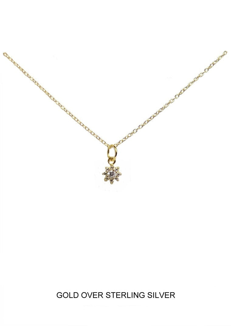 Sunflower CZ Pendant - Gold
