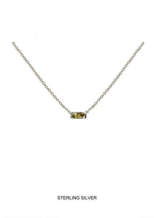 Sol | Joy - Warmth - Abundance | Silver Citrine Baguette Necklace