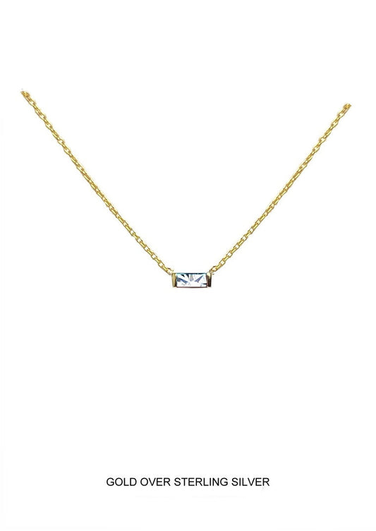 Glimmer | Purity - Strength - Everlasting Love | Gold Crystal Baguette Necklace
