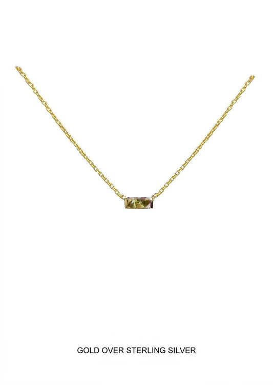 Sol | Joy - Warmth - Abundance | Gold Citrine Baguette Necklace
