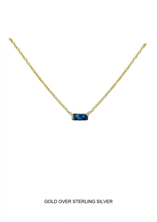 Lagoon | Protection - Healing - Tranquility | Gold Ocean Blue Baguette Necklace