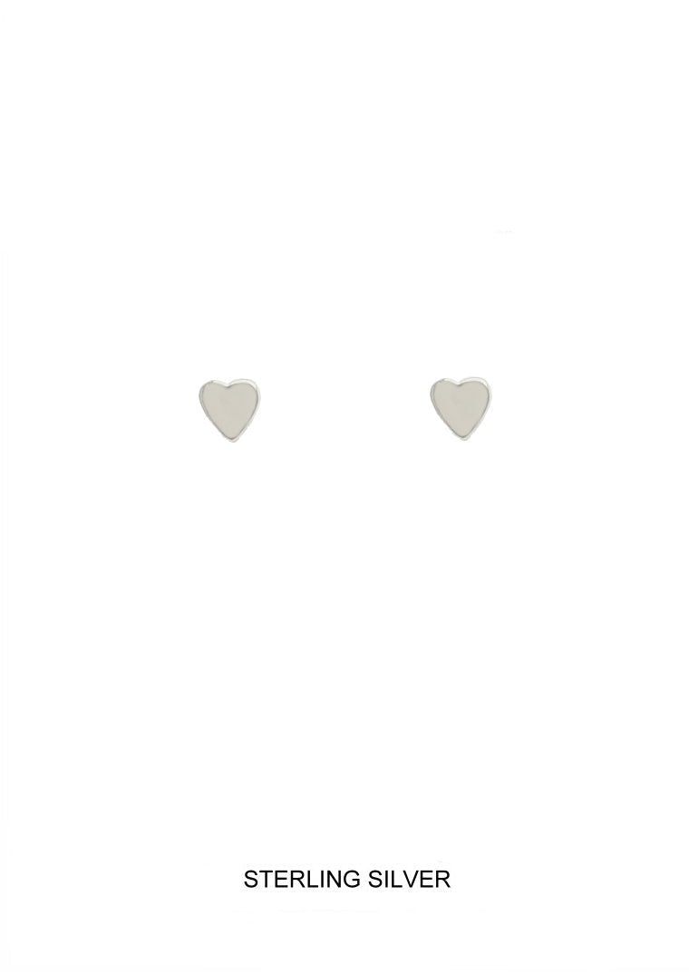 Silver Thick Heart Earring