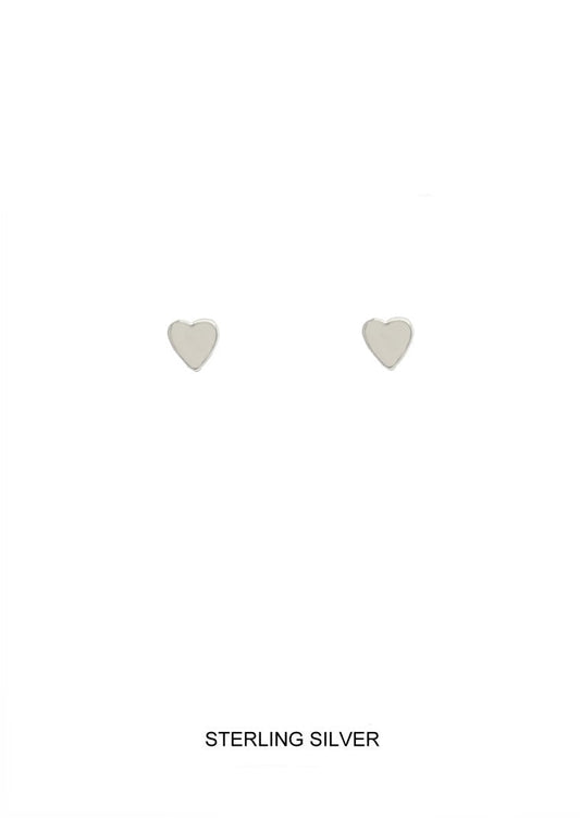 Silver Thick Heart Earring