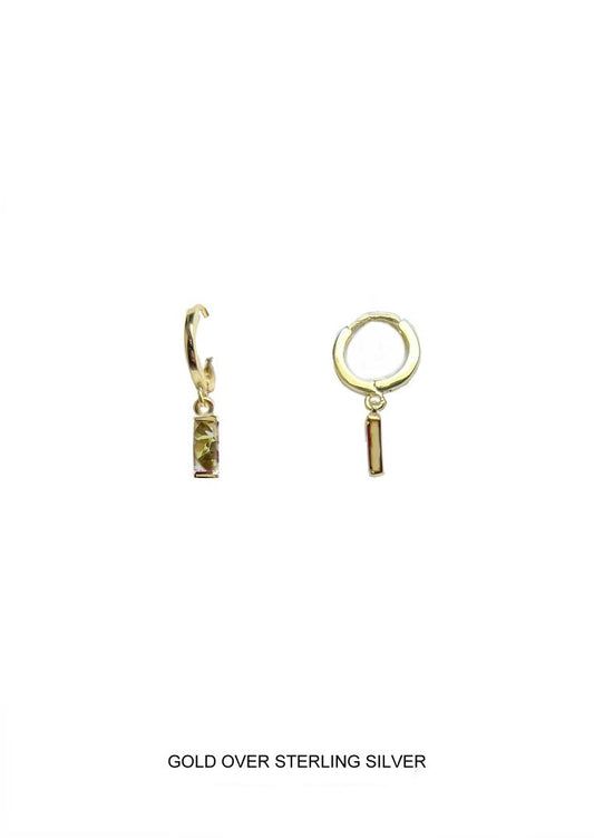Sol | Joy - Warmth - Abundance | Gold Citrine Baguette Hoops