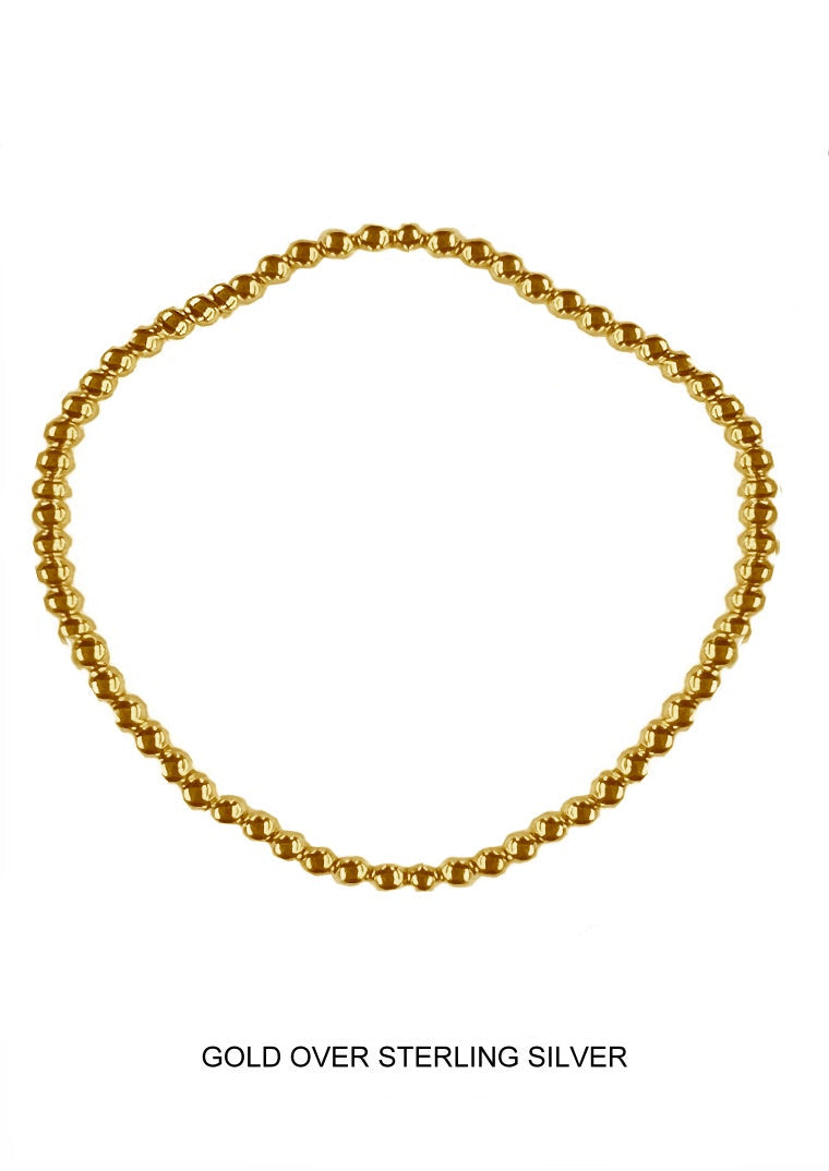 Lustre - 3mm gold stretch bead bracelet