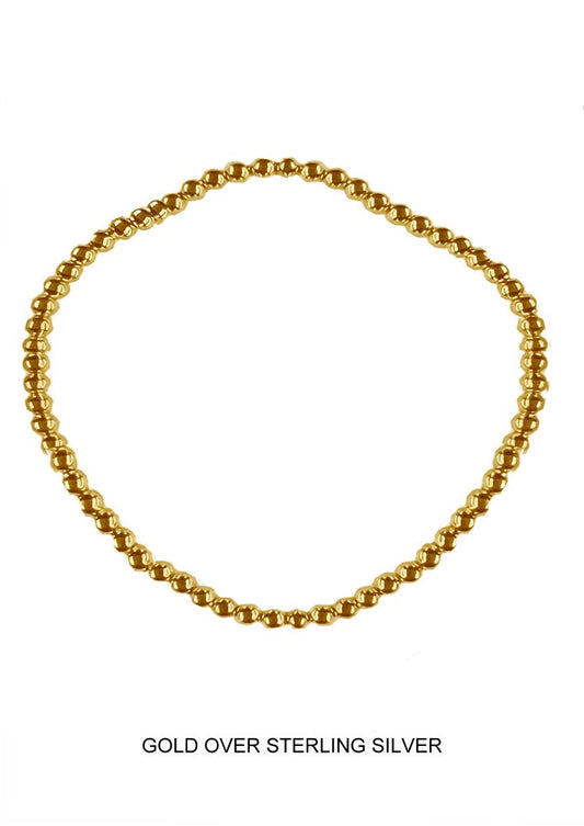 Lustre - 3mm gold stretch bead bracelet