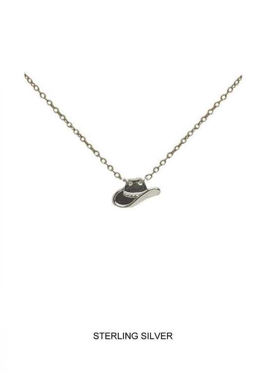 Cowboy Hat Pendant - Silver