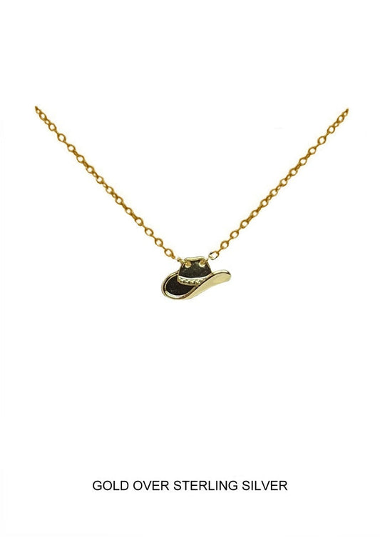 Cowboy Hat Pendant - Gold