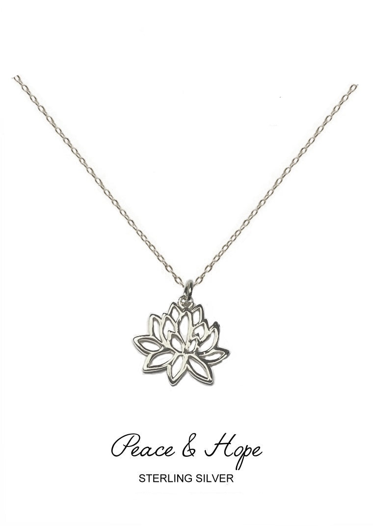 Serenity Pendant - Silver Water Lily