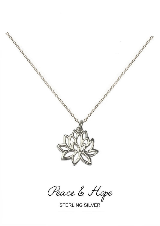 Serenity Pendant - Silver Water Lily