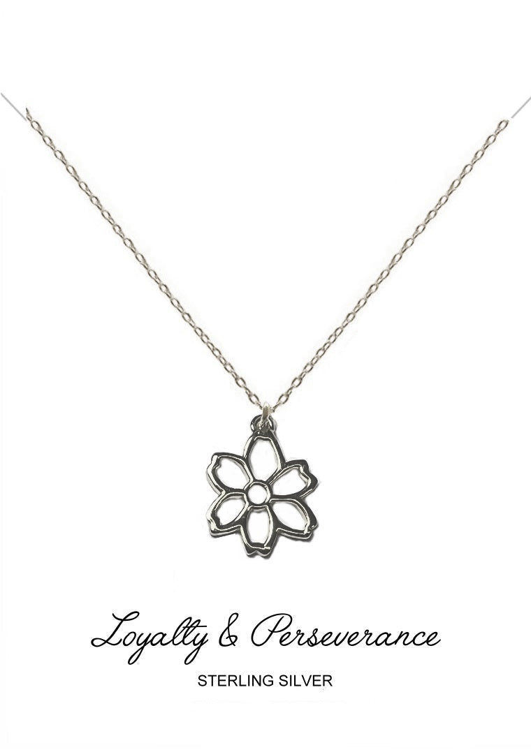 Devotion Pendant - Silver Carnation
