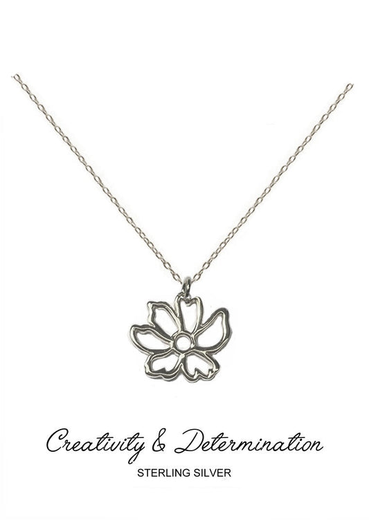 Remembrance Pendant - Silver Poppy