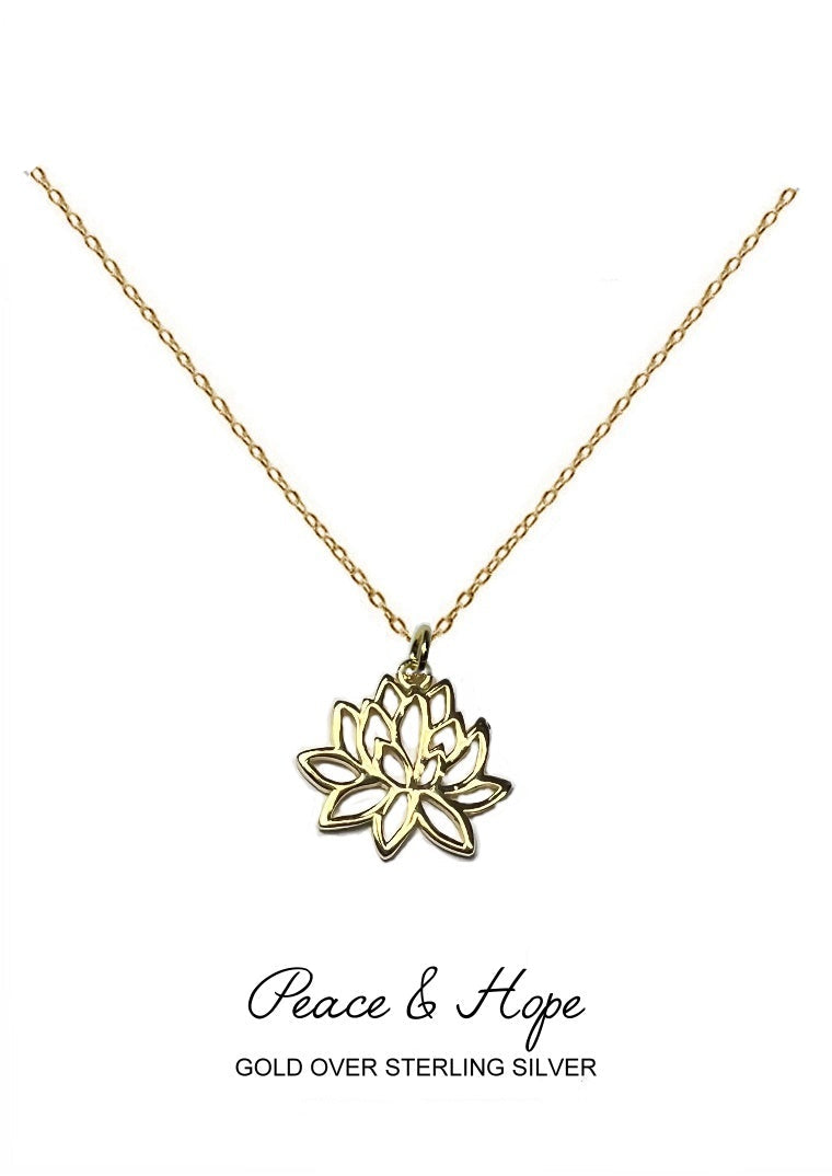 Serenity Pendant - Gold Water Lily