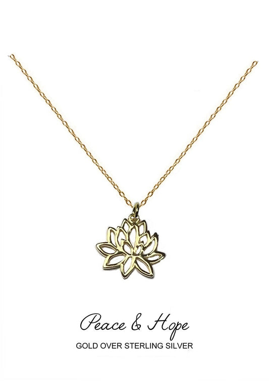 Serenity Pendant - Gold Water Lily