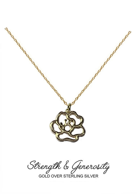 Remembrance Pendant - Gold Poppy