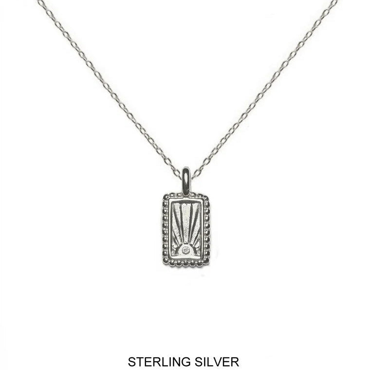Sunshine Rectangle Necklace in Sterling Silver