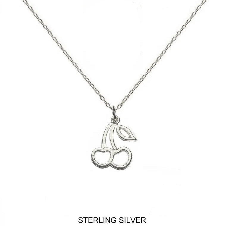 Cherry Cut Out Necklace In Sterling Silver