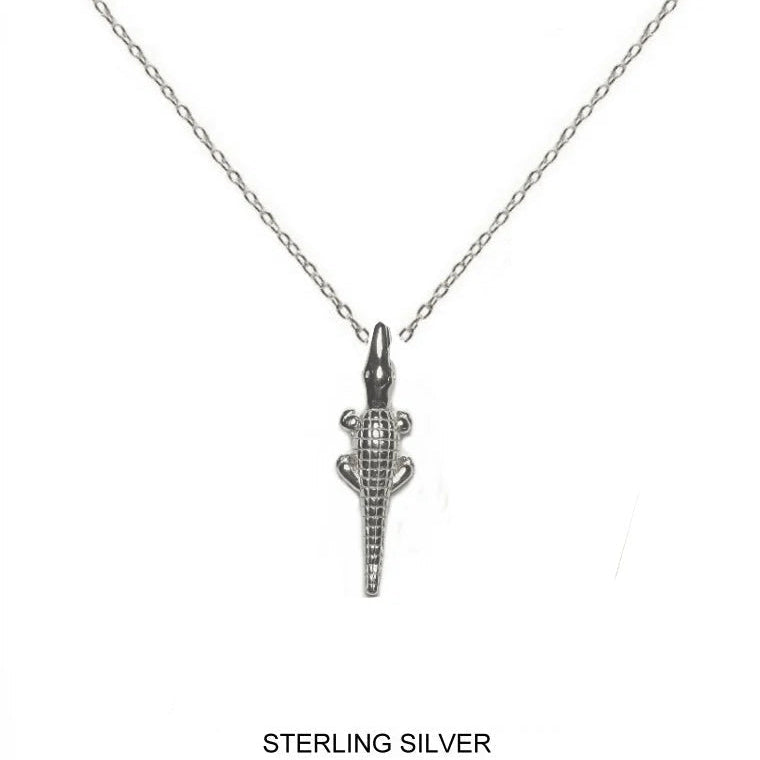 “See You Later Alligator” Necklace in Sterling Silver