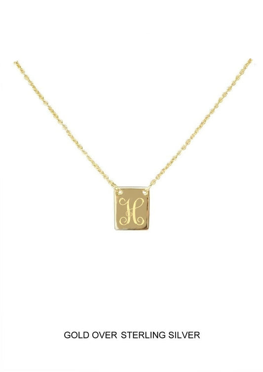 Custom Engraved Initial Necklace - Gold