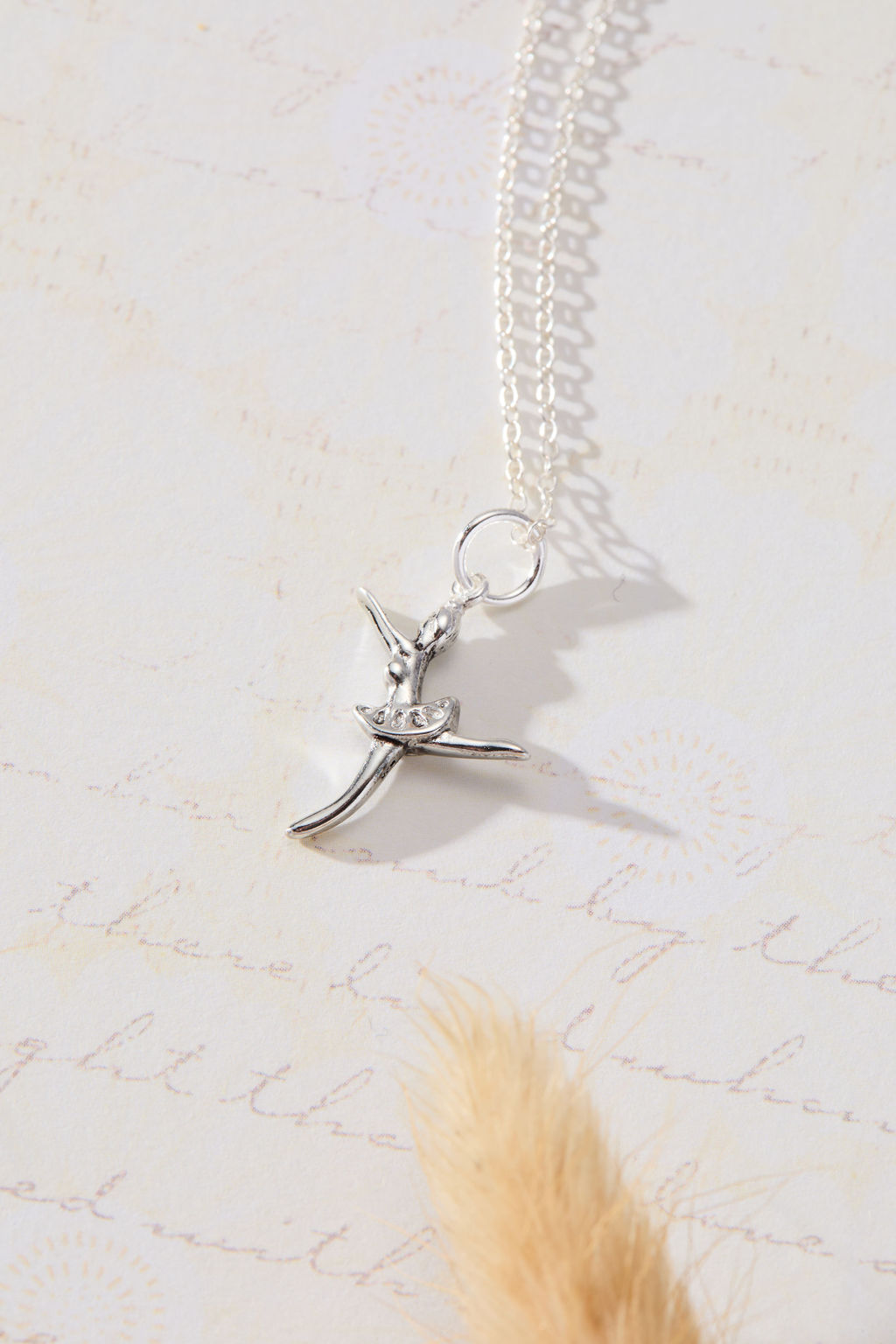 Twirl - Silver Ballerina Kids Necklace