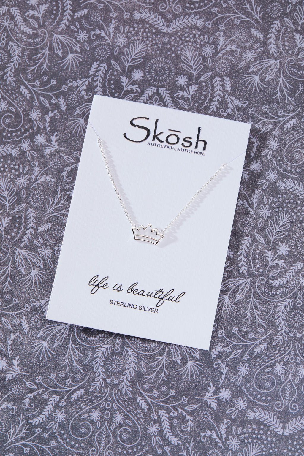 Silver Crown Necklace