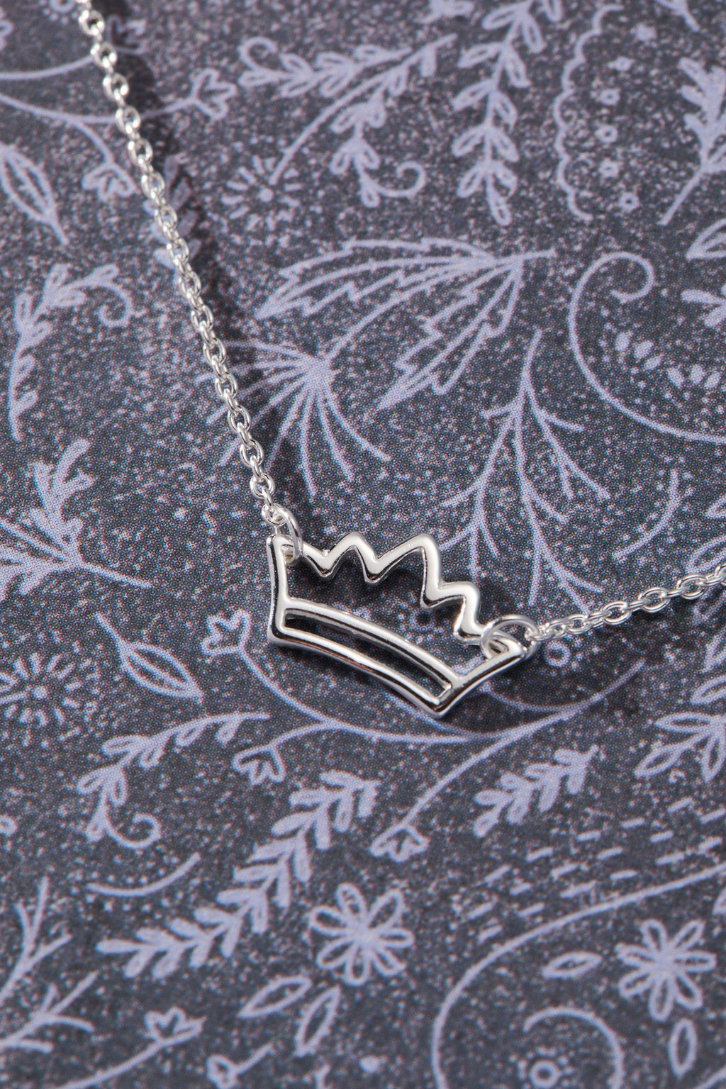 Silver Crown Necklace