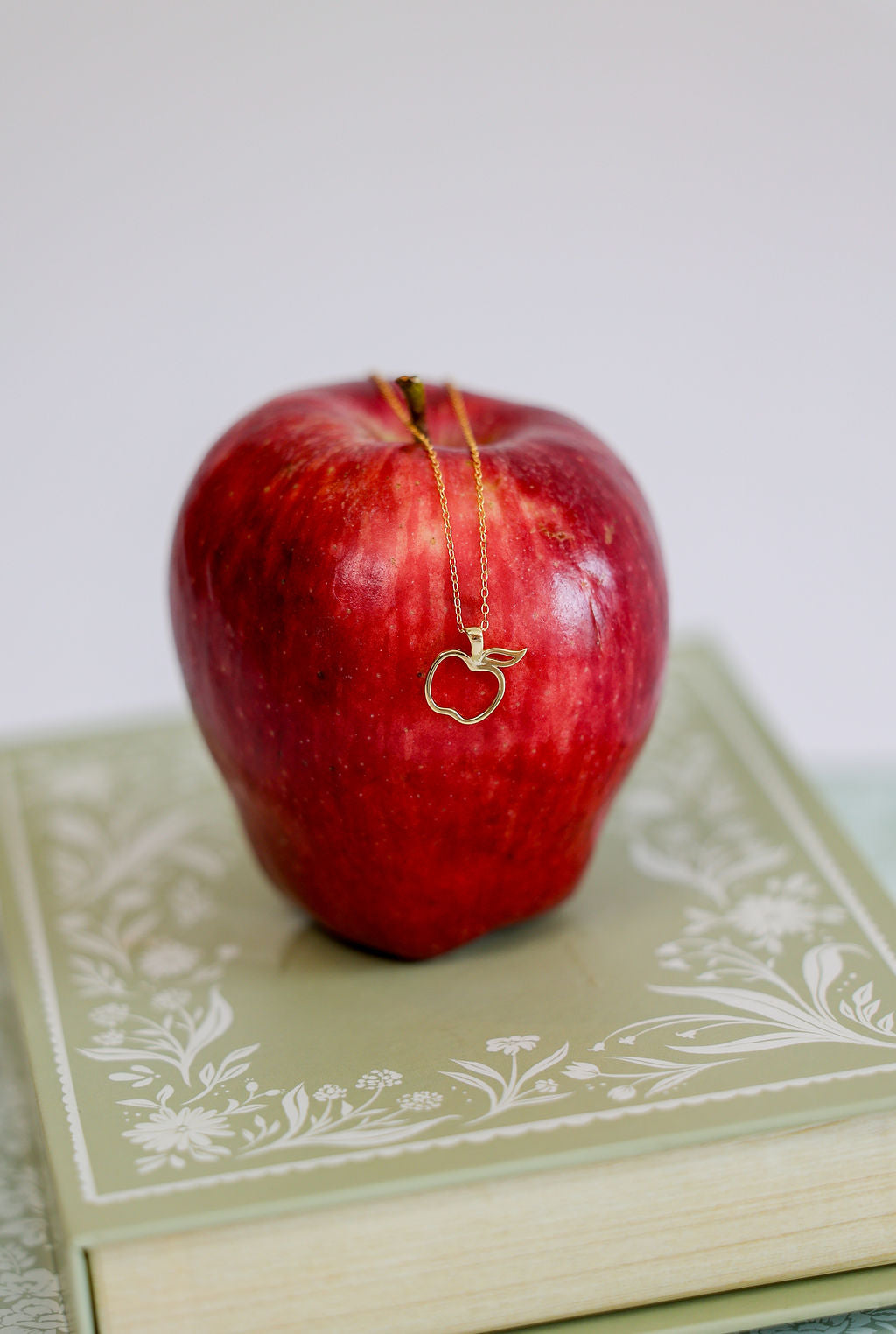 Apple Pendant Necklace in 14K gold over sterling silver by Skōsh Jewelry