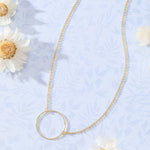 Infinity Circle Necklace in 14K gold over sterling silver by Skōsh Jewelry