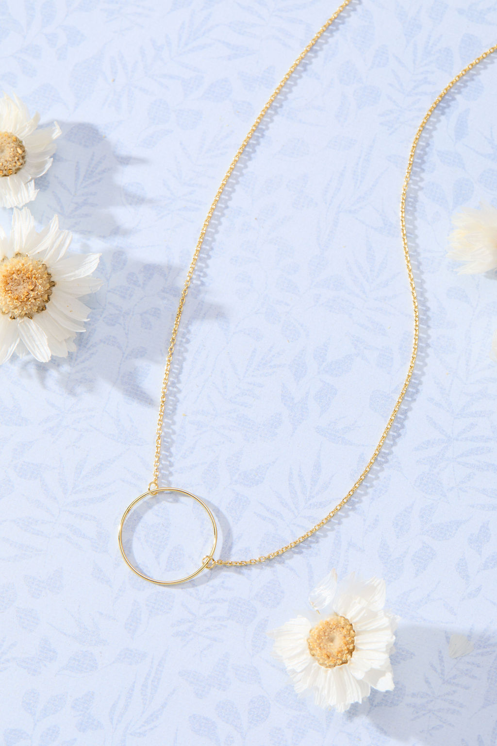 Infinity Circle Necklace in 14K gold over sterling silver by Skōsh Jewelry