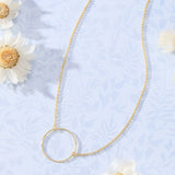 Infinity Circle Necklace in 14K gold over sterling silver by Skōsh Jewelry