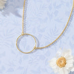 Infinity Circle Necklace in 14K gold over sterling silver by Skōsh Jewelry