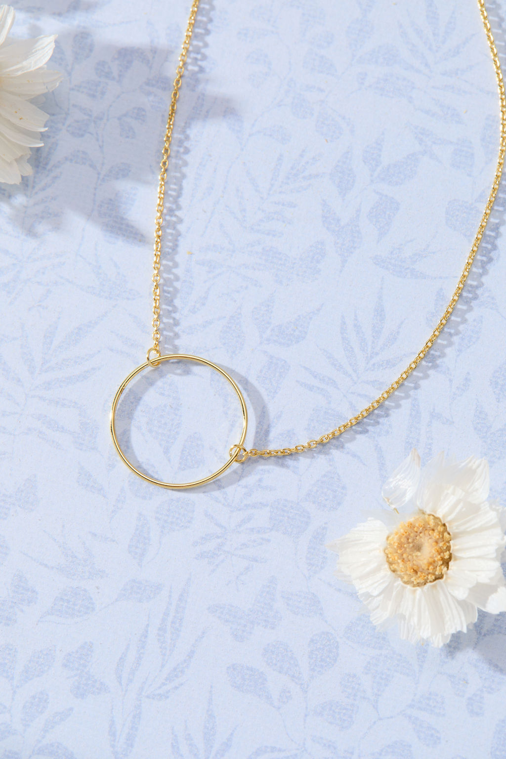 Infinity Circle Necklace in 14K gold over sterling silver by Skōsh Jewelry