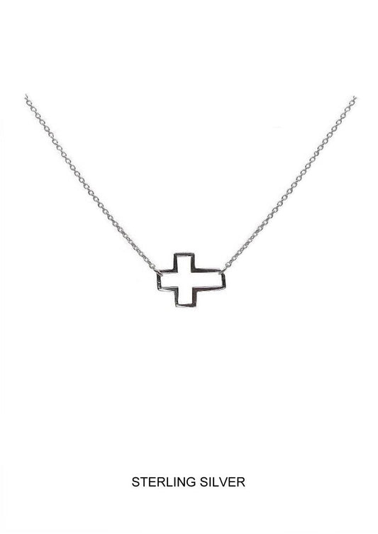 Renewal – Silver Open Cross Necklace