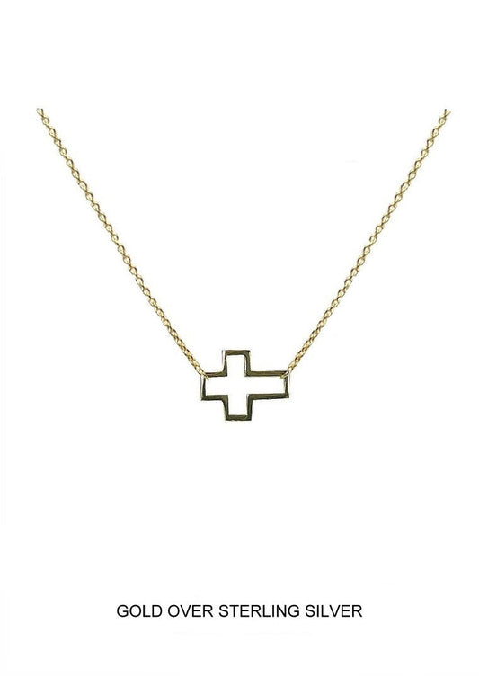 Renewal - Gold Open Cross Necklace