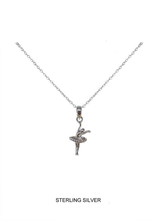 Twirl - Silver Ballerina Kids Necklace