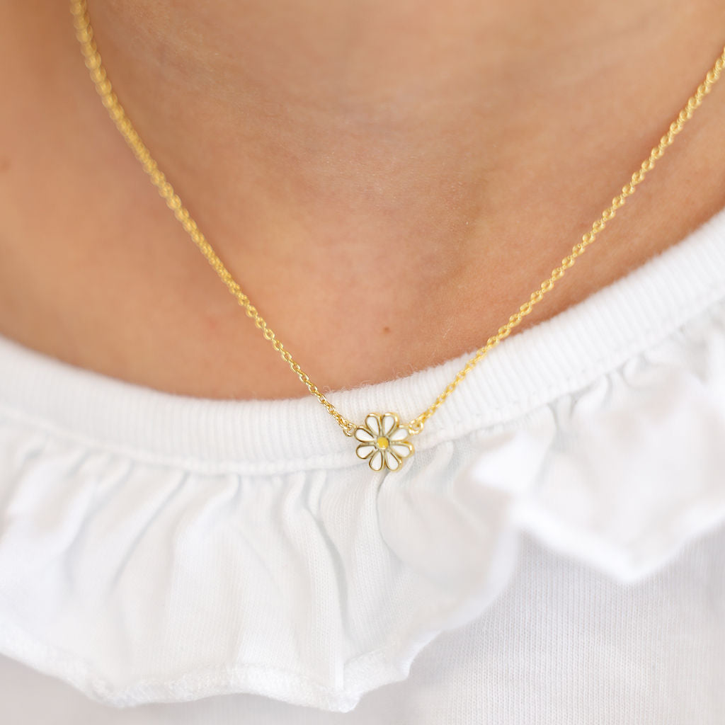 Skōsh Kids Daisy Necklace in 14K gold over sterling silver by Skōsh Jewelry