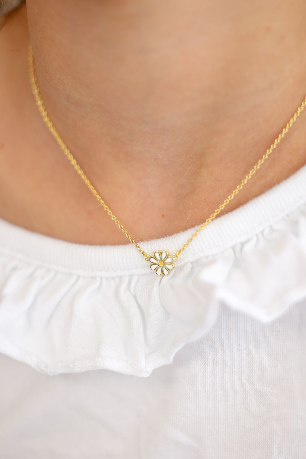 Skōsh Kids Daisy Necklace in 14K gold over sterling silver by Skōsh Jewelry