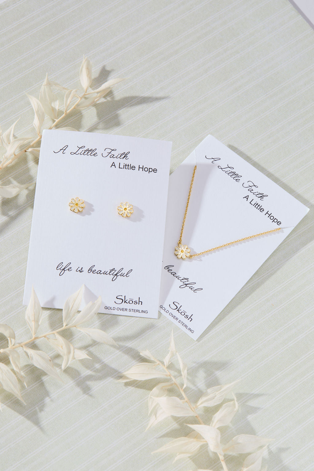 Skōsh Kids Daisy Necklace in 14K gold over sterling silver by Skōsh Jewelry