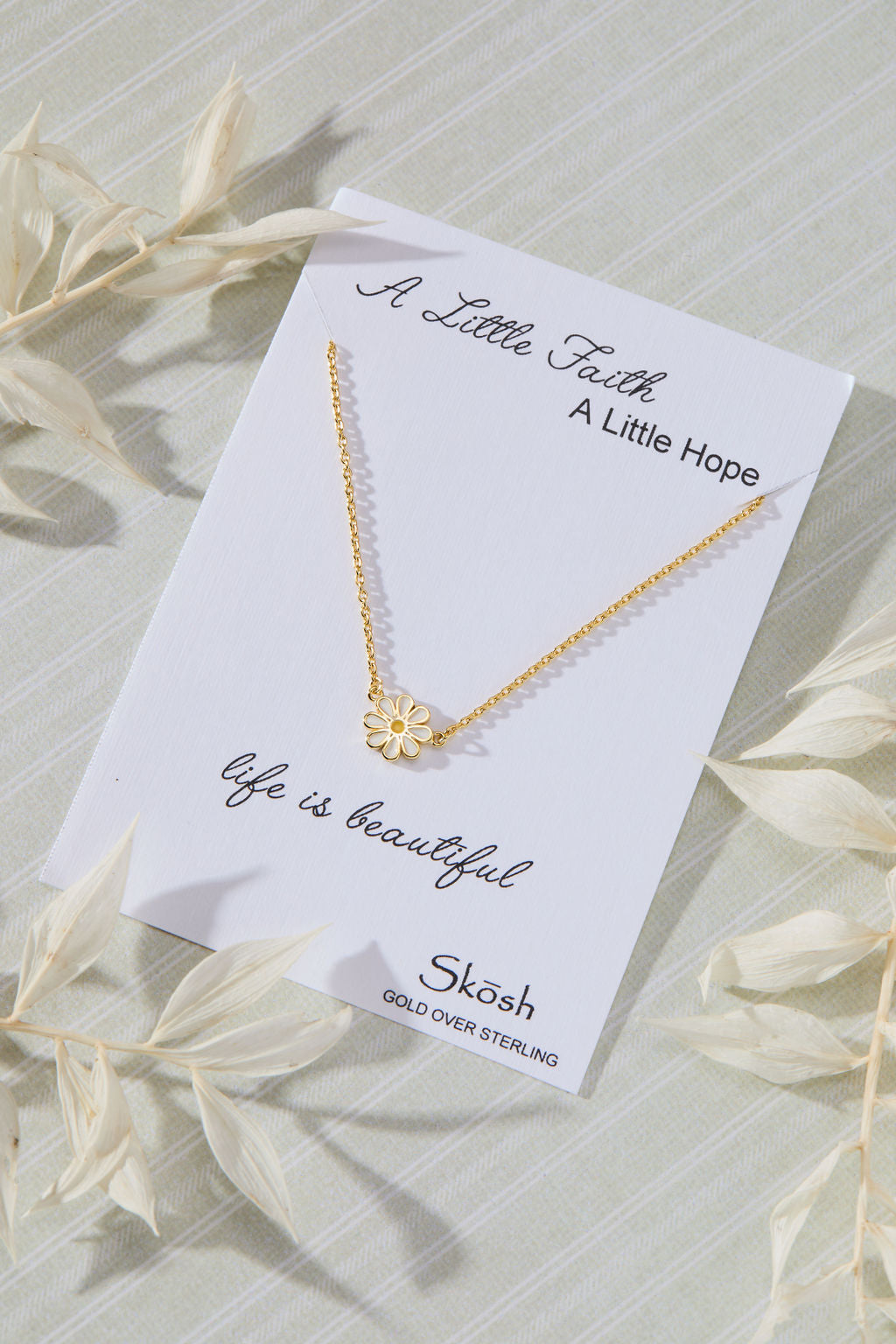 Skōsh Kids Daisy Necklace in 14K gold over sterling silver by Skōsh Jewelry