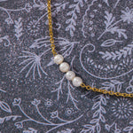 Skōsh Kids "I'm Four" Petite Freshwater Pearl Necklace in 14K gold over sterling silver by Skōsh Jewelry