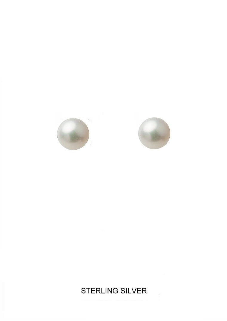 Freshwater Pearl Stud Earrings - 8mm