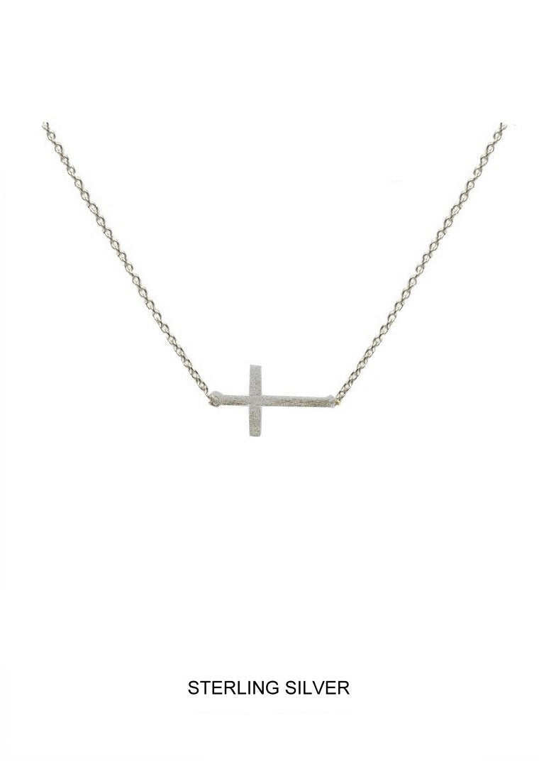 True Path - Silver Sideways Cross