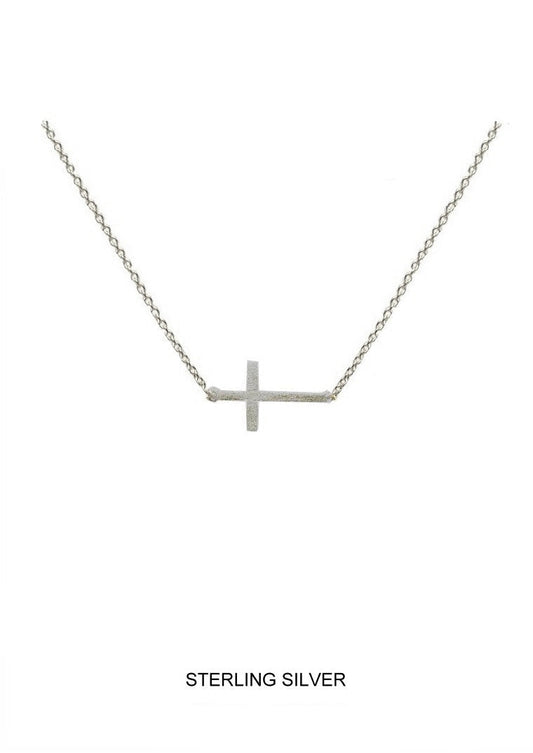 True Path - Silver Sideways Cross