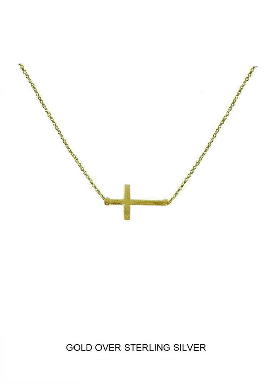 True Path - Gold Sideways Cross