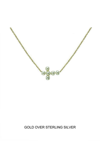 Eternity Pearl Cross - Gold
