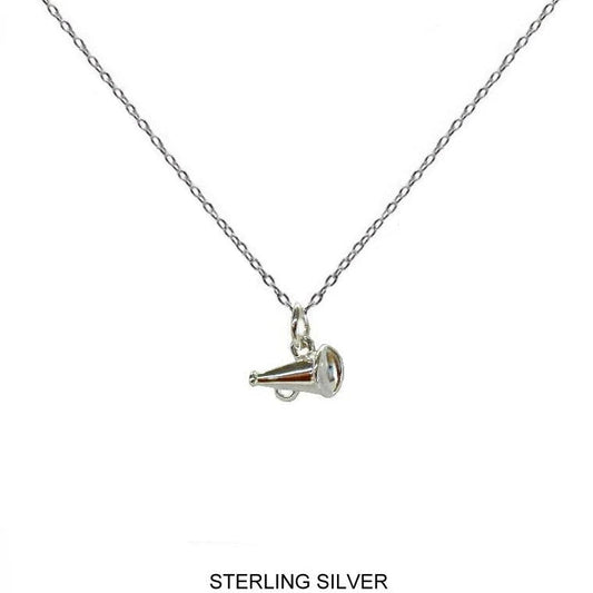 Megaphone Charm Necklace In Sterling Silver
