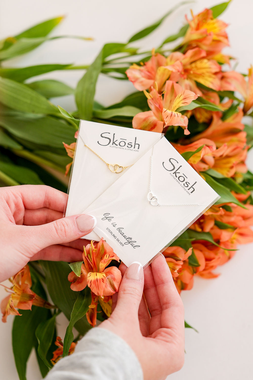 Forever Love Interlocking Hearts Necklace in sterling silver by Skōsh Jewelry