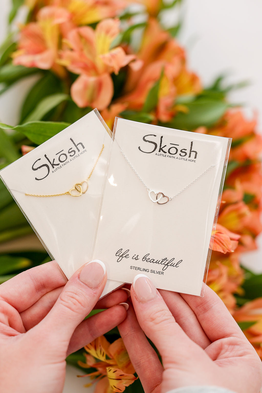 Forever Love Interlocking Hearts Necklace in sterling silver by Skōsh Jewelry