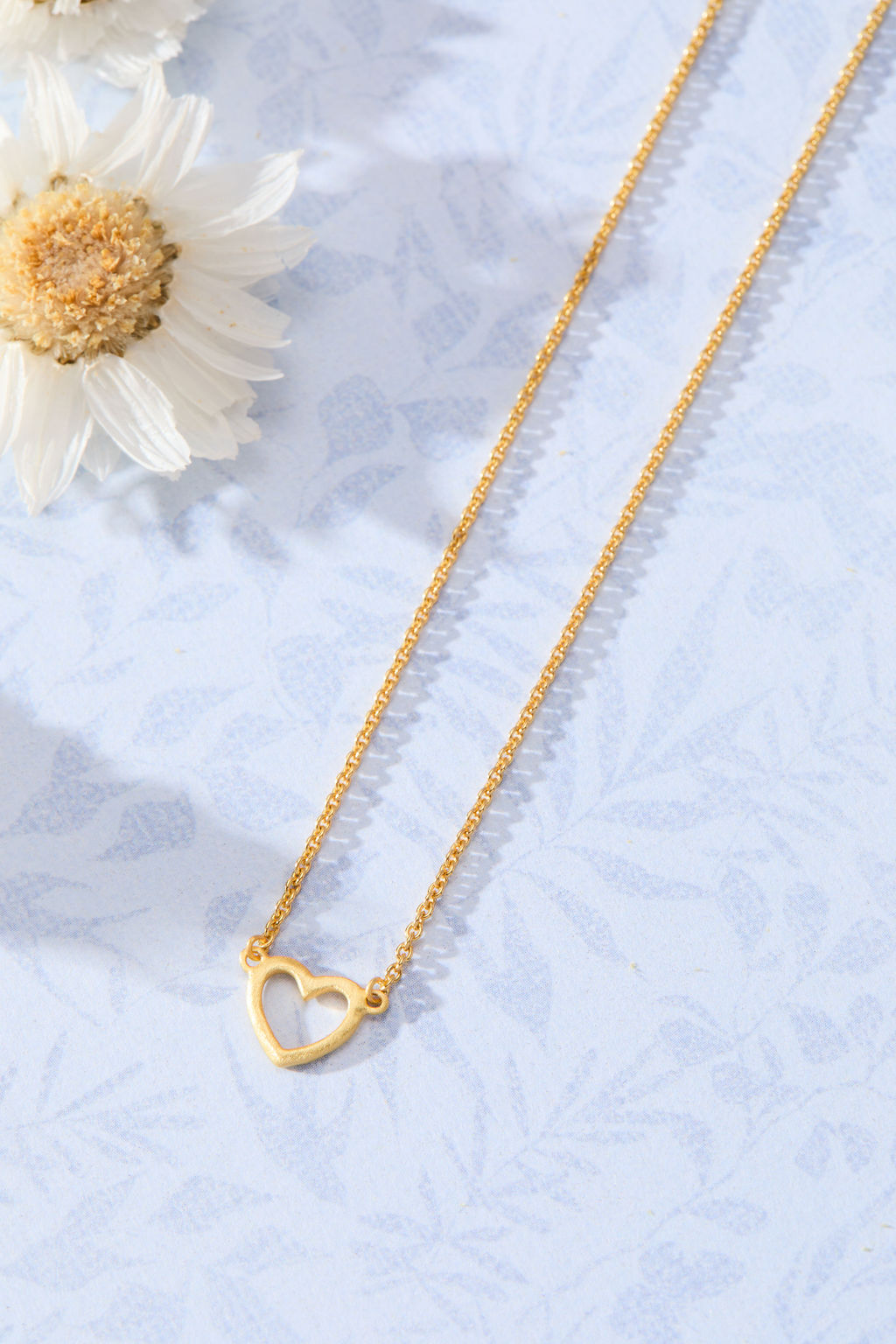 Lucent Mini Heart Necklace in 14K gold over sterling silver by Skōsh Jewelry