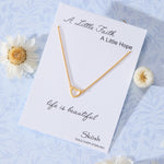 Lucent Mini Heart Necklace in 14K gold over sterling silver by Skōsh Jewelry